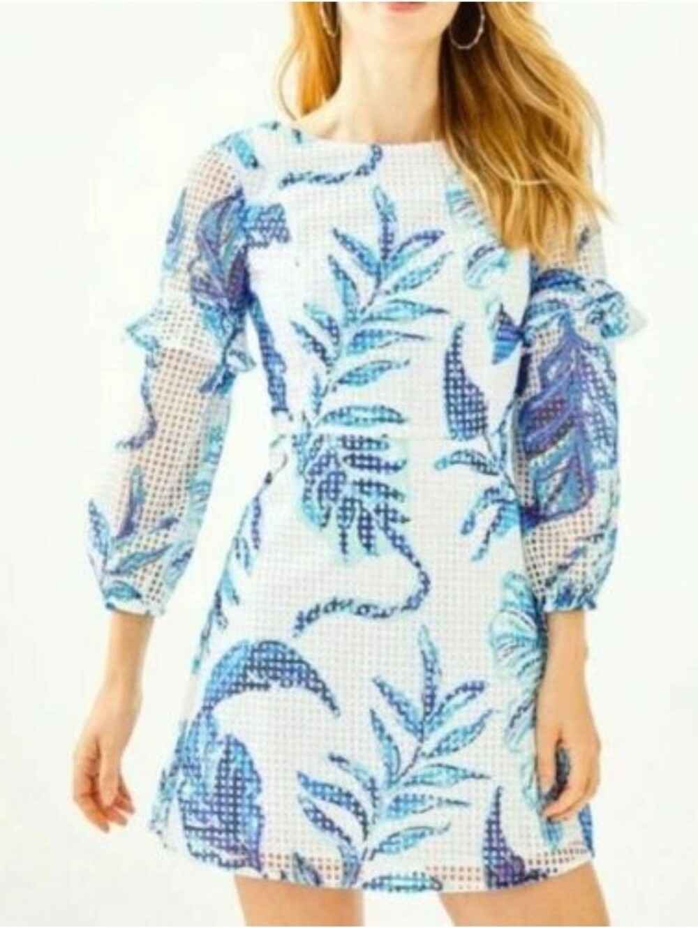 Lilly Pulitzer  Blue Leaf-Print Women's Dress